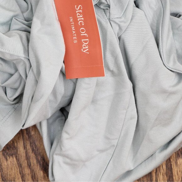 NWT State Of Day Womens Open Front Knit Lounge Cardigan Gray Mist Blue XL - Picture 4 of 5